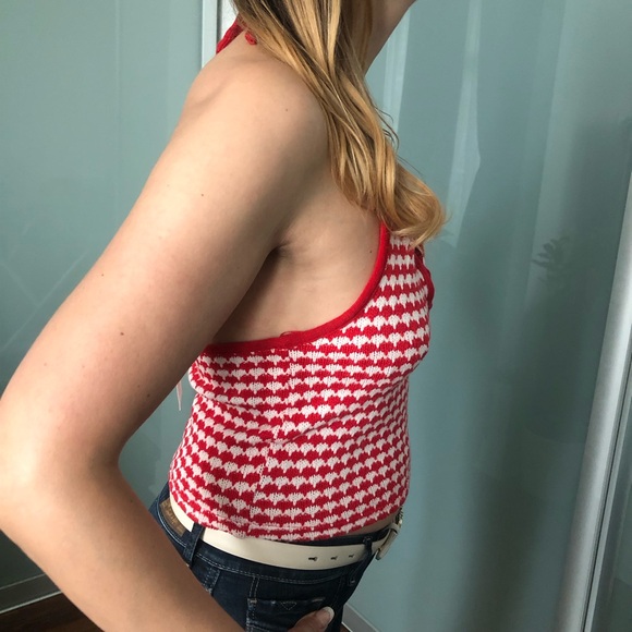 Zara Red and White Crochet Top - Picture 3 of 6